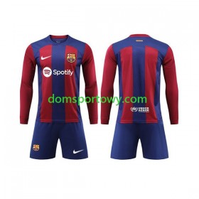 Koszulka FC Barcelona Dziecięcy Domowe Koszulki Piłkarskie 2023-2024 Długi Rękaw